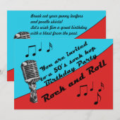 Sock Hop 50's Verjaardagsfeestje Retro plezier Kaart (Voorkant / Achterkant)