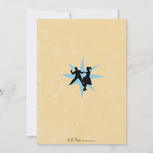 Sock Hop Dance Party Uitnodiging van 50 s (Achterkant)