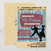 Sock Hop Dance Party Uitnodiging van 50 s (Voorkant / Achterkant)