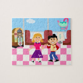 Sock Hop Diner Retro Fun  Cartoon Art Legpuzzel
