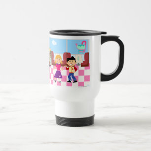Sock Hop Diner Retro Kinder  Cartoon Art Reisbeker