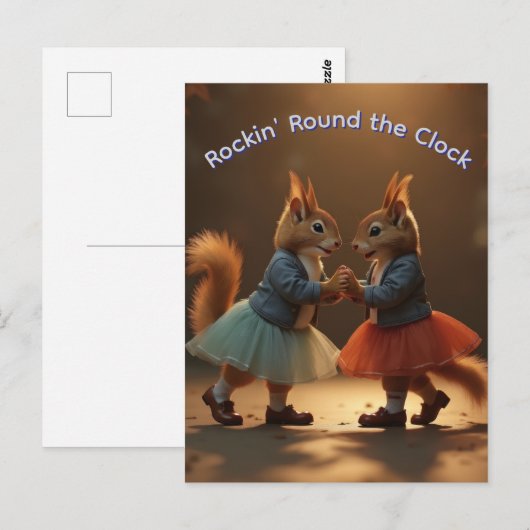 Sock Hop Eekhoorns Briefkaart (Voorkant / Achterkant)