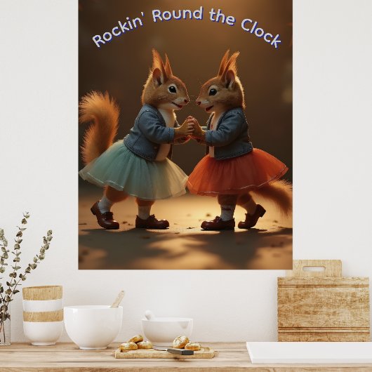 Sock Hop Eekhoorns Poster (Keuken)