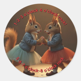 Sock Hop Eekhoorns Ronde Sticker