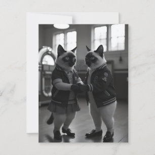 Sock Hop Katten Briefkaart