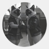 Sock Hop Katten Ronde Sticker (Voorkant)