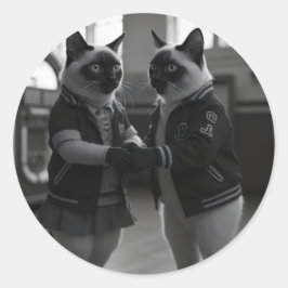 Sock Hop Katten Ronde Sticker