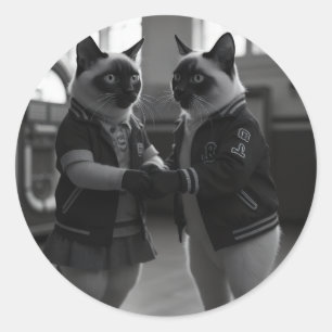 Sock Hop Katten Ronde Sticker