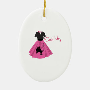 Sock Hop Keramisch Ornament