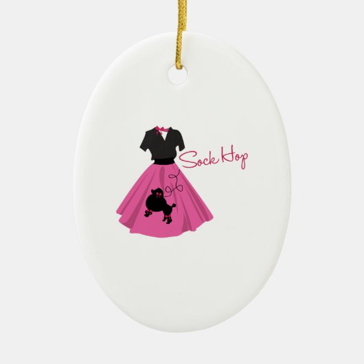 Sock Hop Keramisch Ornament (Voorkant)
