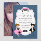 Sock Hop Kinder Rock en Roll Retro Party foto Kaart (Voorkant / Achterkant)