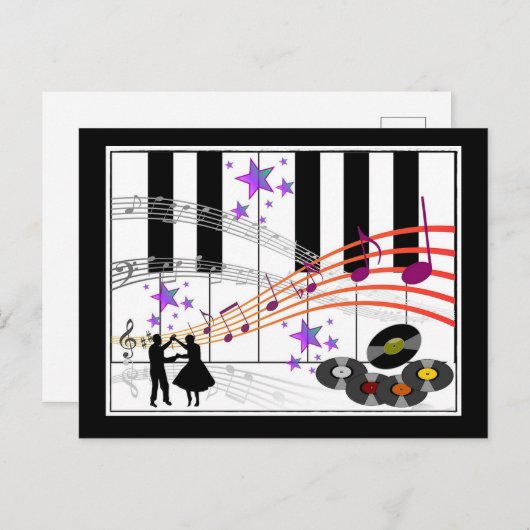 Sock Hop Nostalgia Briefkaart (Voorkant / Achterkant)