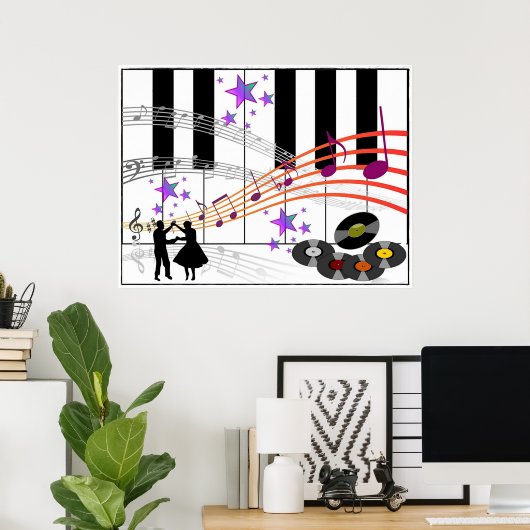 Sock Hop Nostalgia Poster (Thuiskantoor)