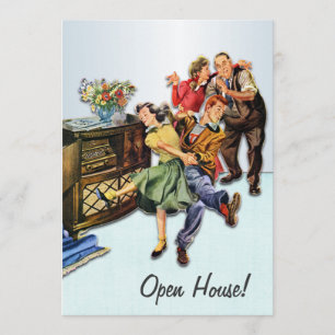 Sock Hop Open House Party Custom Retro Kaart