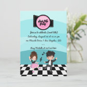 Sock Hop Party Kaart (Staand voorkant)