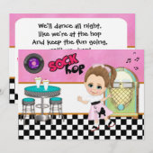 Sock Hop Party Kaart (Voorkant / Achterkant)