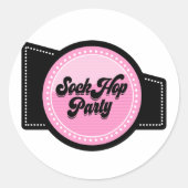 Sock Hop Party Ronde Sticker (Voorkant)