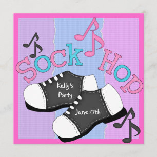 Sock Hop Party-uitnodigingen Kaart
