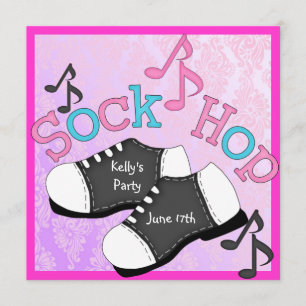 Sock Hop Party-uitnodigingen Kaart