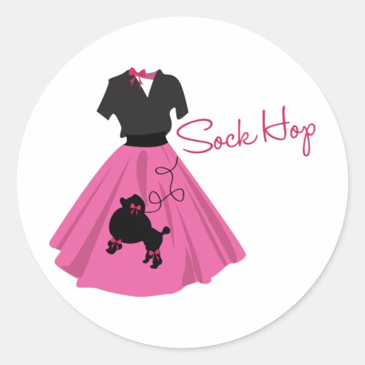 Sock Hop Ronde Sticker (Voorkant)