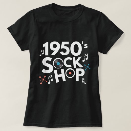 Sock Hop Theme Party (1950) voor 50 danspartners T-shirt (Design voorkant)