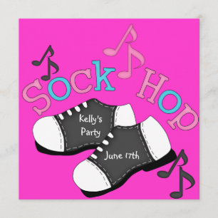 Sock Hop THEME Party-uitnodigingen Kaart