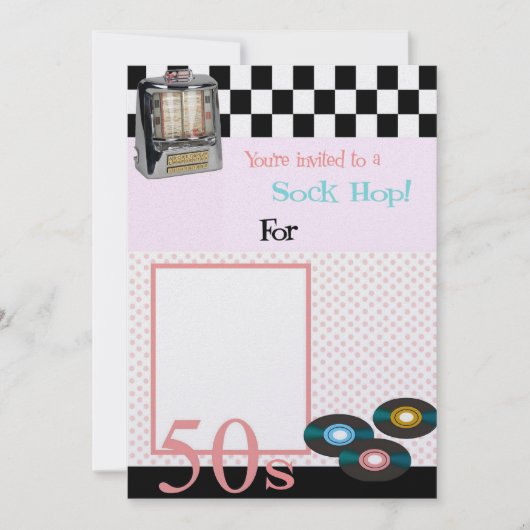 Sock Hop Uitnodiging (Voorkant)