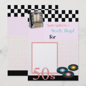 Sock Hop Uitnodiging (Voorkant / Achterkant)