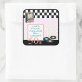 Sock Hop Vierkante Sticker (Tas)