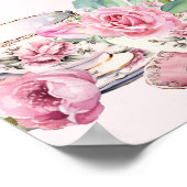 Sock Hunt Baby shower Spel  Thee Cups Roze Poster (Hoek)