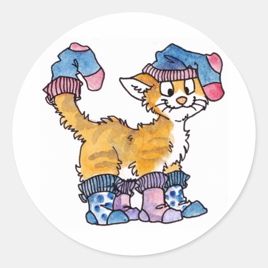 Sock Kat Stickers (Voorkant)