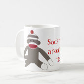 Sock Monkeing omringd Koffiemok (Voorkant links)