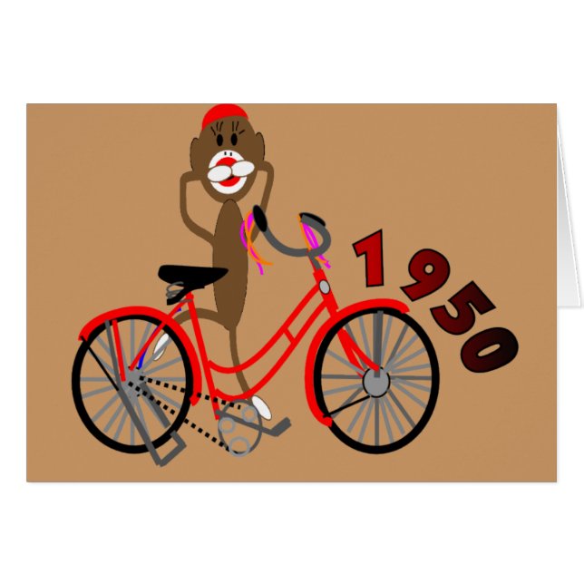 Sock Monkey % 1950's fietstekening—uniek (Voorkant Horizontaal)