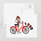 Sock Monkey % 1950's fietstekening—uniek Briefkaart (Voorkant / Achterkant)