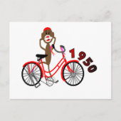 Sock Monkey % 1950's fietstekening—uniek Briefkaart (Voorkant)