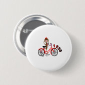 Sock Monkey % 1950's fietstekening—uniek Ronde Button 5,7 Cm (Voorkant /achterkant)