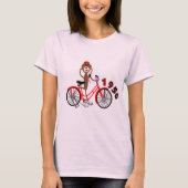Sock Monkey % 1950's fietstekening—uniek T-shirt (Voorkant)