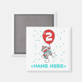 Sock Monkey 2e verjaardag Magneet (Voorkant / Achterkant)