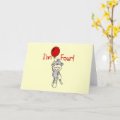 Sock Monkey 4e verjaardag Tshirts en geschenken Kaart (Gele Bloem)