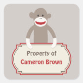 Sock Monkey aangepaste sticker (Voorkant)