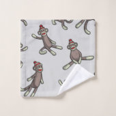Sock Monkey-actie Bad Handdoek (Wasdoekje)