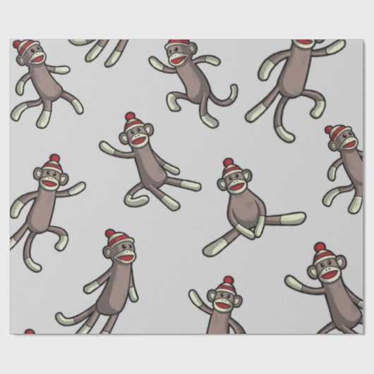 Sock Monkey-actie Cadeaupapier (Vlak)
