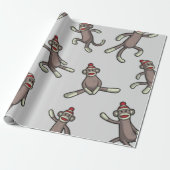 Sock Monkey-actie Cadeaupapier (Uitgerold)