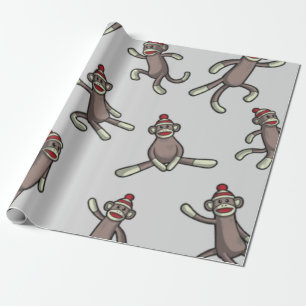 Sock Monkey-actie Cadeaupapier