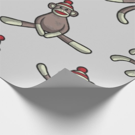Sock Monkey-actie Cadeaupapier (Hoek)