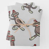 Sock Monkey Action Wrapping Paper (In situ)