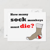 Sock Monkey Activist Briefkaart (Voorkant / Achterkant)