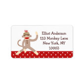Sock Monkey Adresetiketten Etiket (Voorkant)