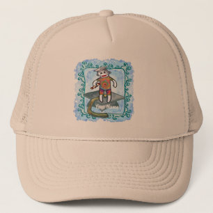 Sock Monkey Afstudeerder Pet Trucker Hat