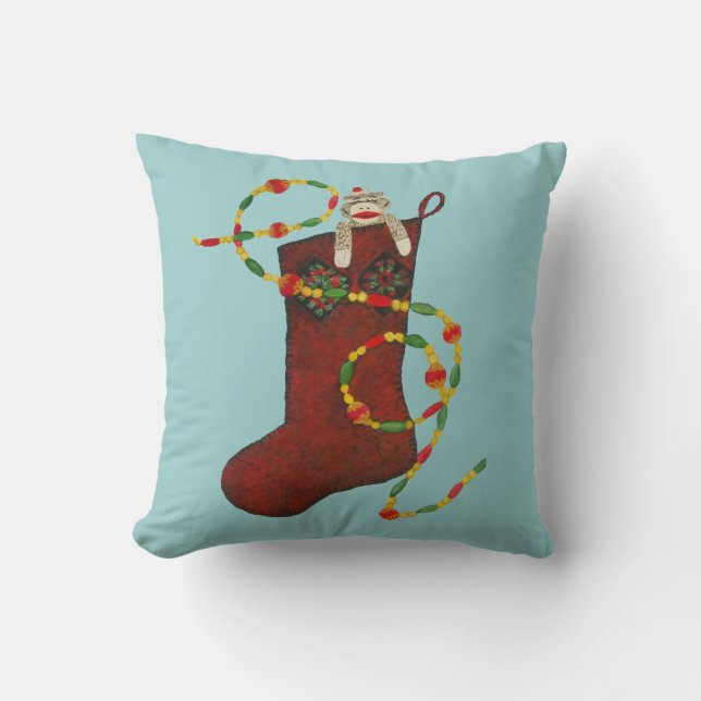 Sock Monkey American MoJo Pillow Kussen (Voorkant)